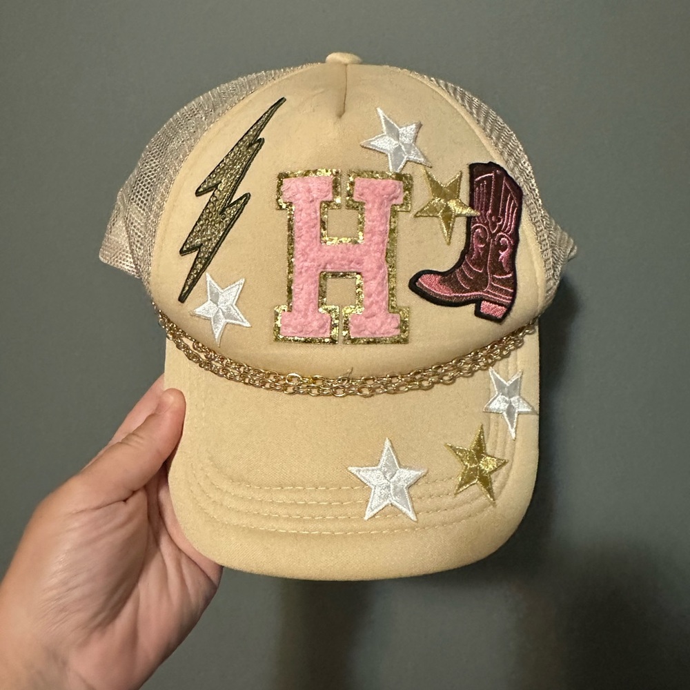 Personalized “H” Hat with chain